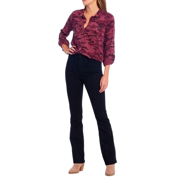 Calvin Klein Black Bootcut Denim Jeans Size 14W - Picture 1 of 3